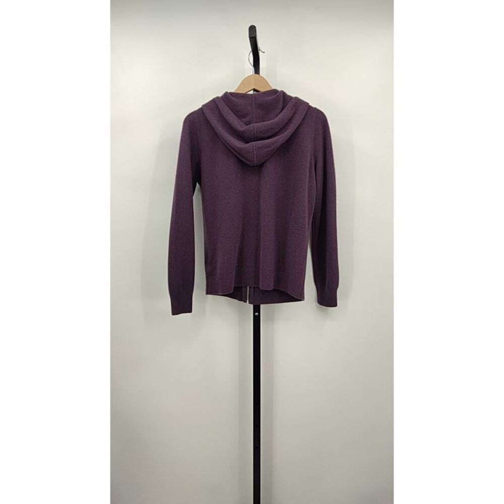 Quince Mongolian Cashmere Full-Zip Hoodie Deep Orchid Purple Sleeved Top S - Picture 2 of 2